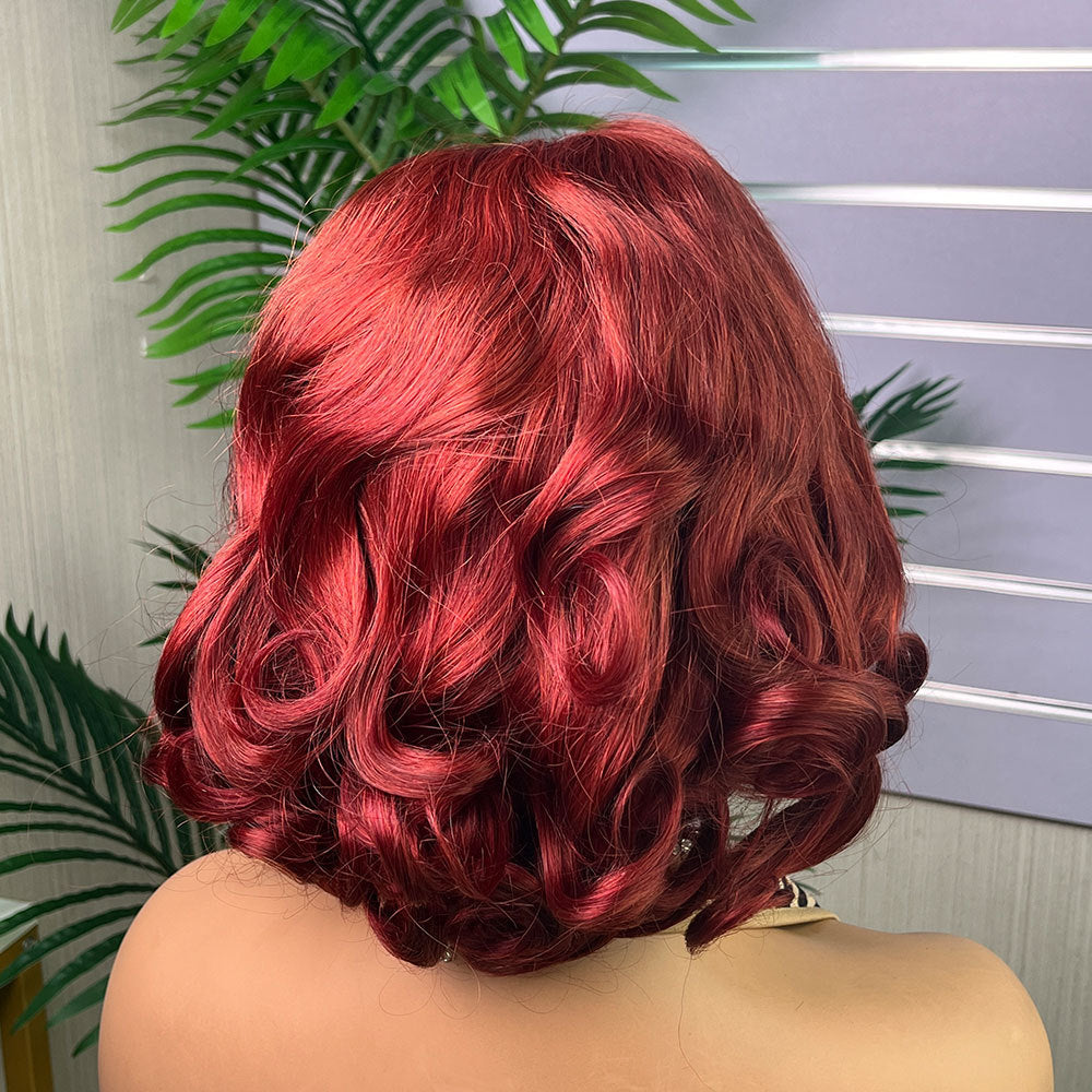 5x5 Gluless Bouncy Curl Bob Wig 12 Inch