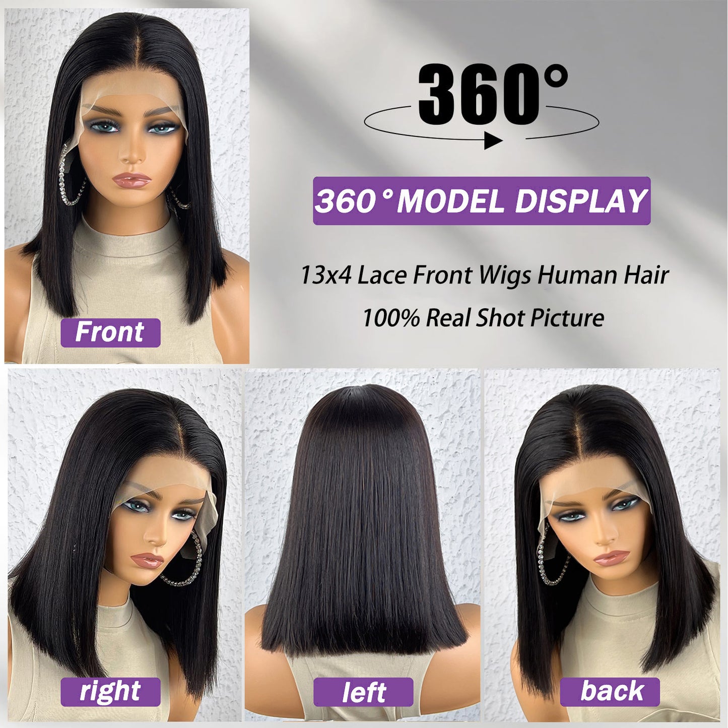 13x4 Bob Wig Straight Style