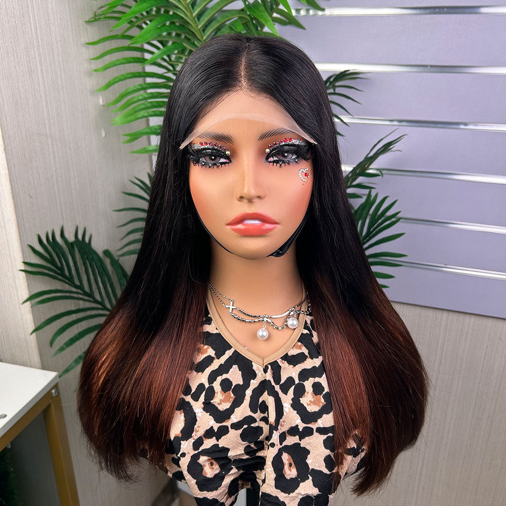 5x5 SDD Bone Straight Color Bob Wigs 18 Inch
